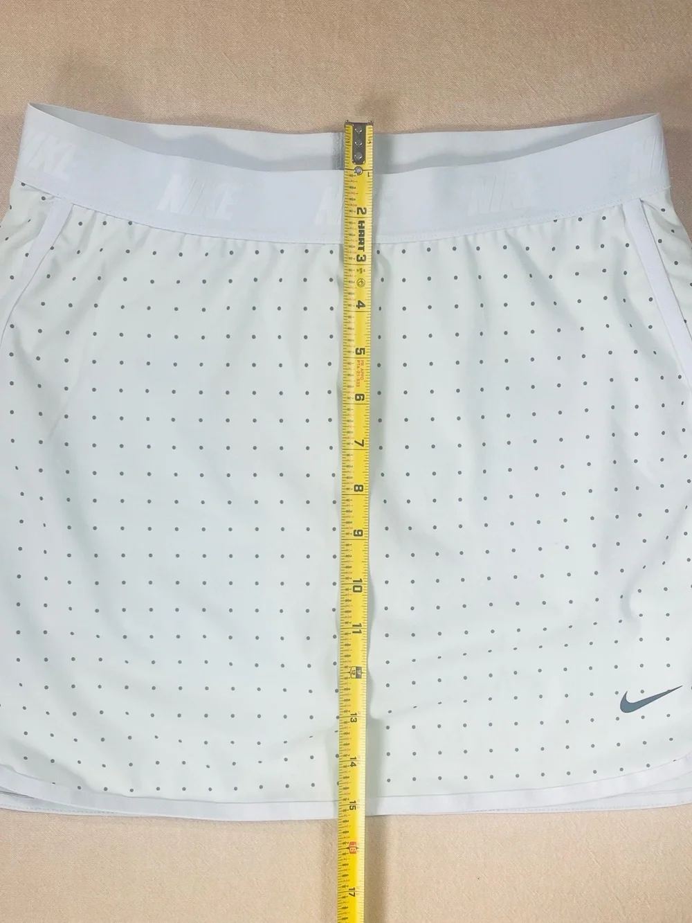 Nike White Tennis Skort with Gray Micro Dot Print